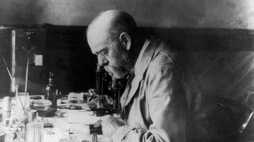 Robert Koch im Labor